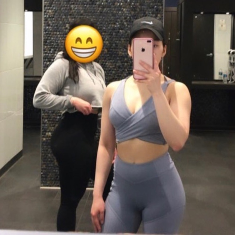 Gymshark True Texture steel blue set